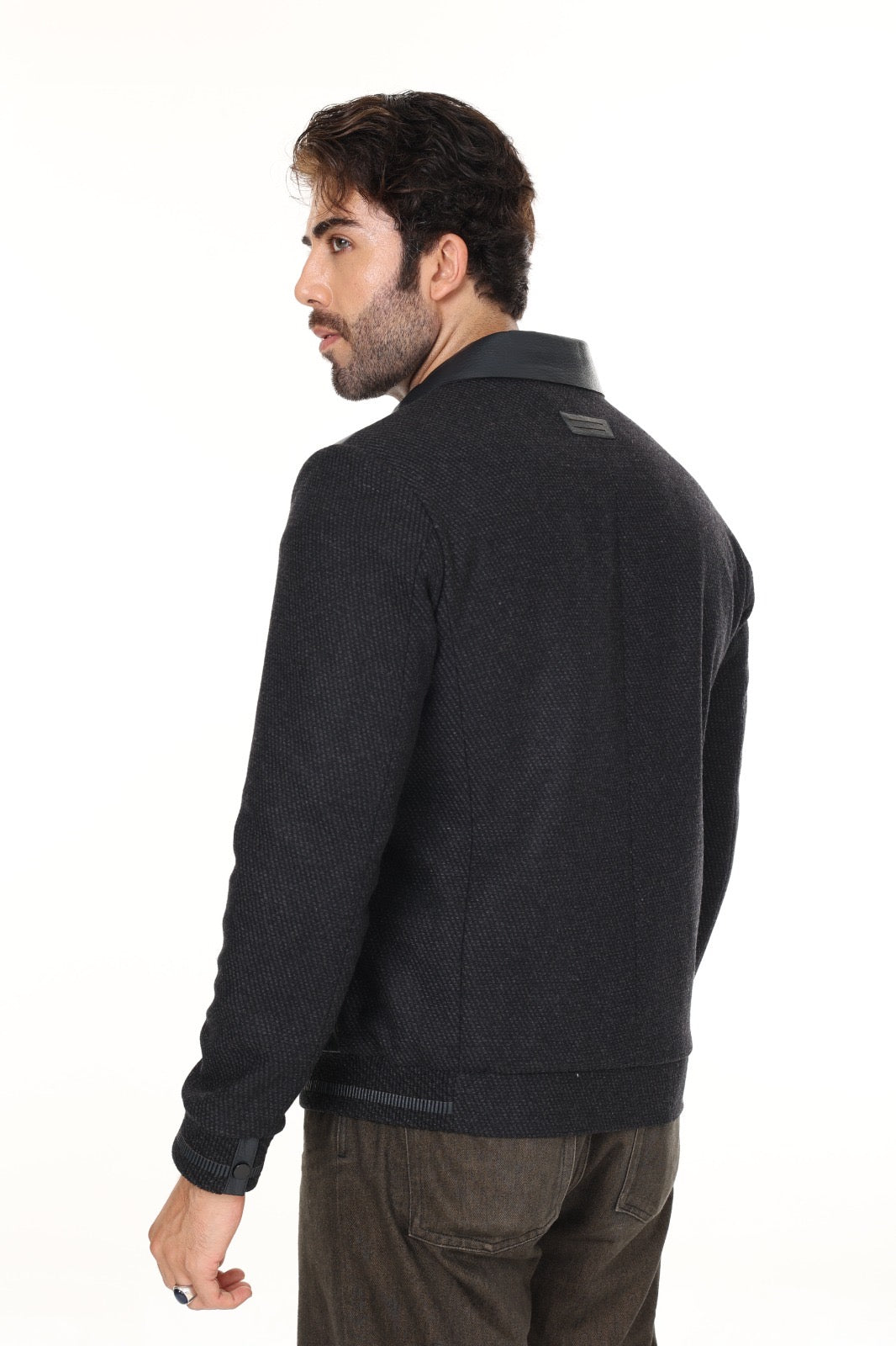 Navy Cashmere Leather