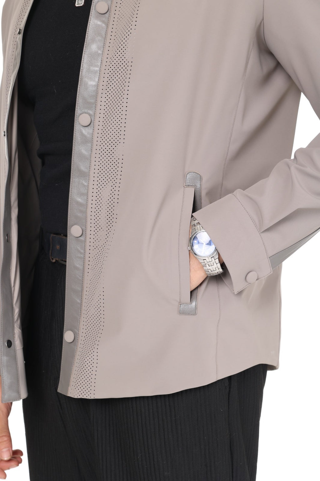 Fabric Leather Shirt