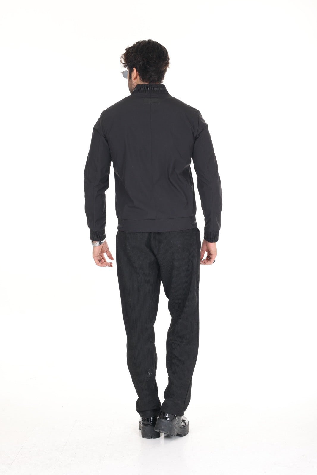 Black Fabric Leather