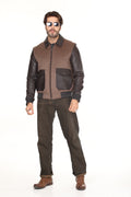 Leather Cashmere Brown Jacket