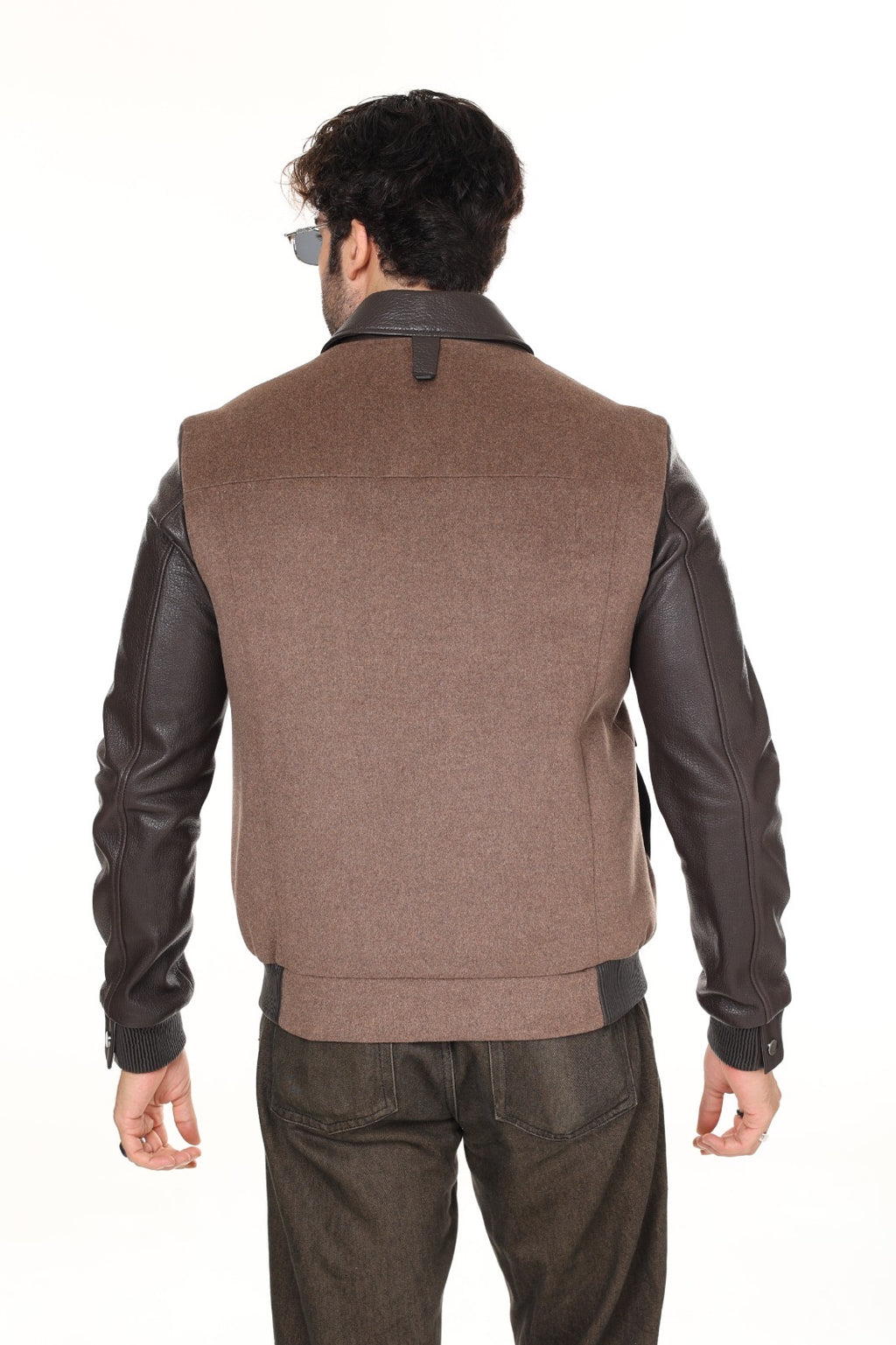Leather Cashmere Brown Jacket